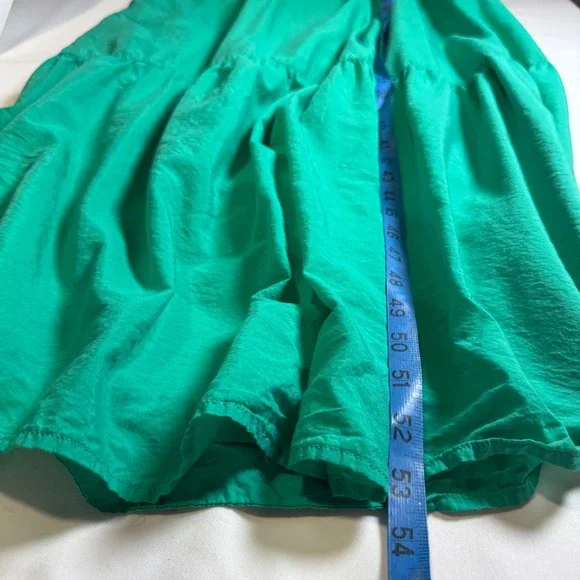 Universal Thread Size L Green Maxi Sundress Ruched Tiered Pocketed Cottagecore - Picture 7 of 8
